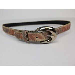 Impressionist Painting Style Leather Bonded Belt Size ML